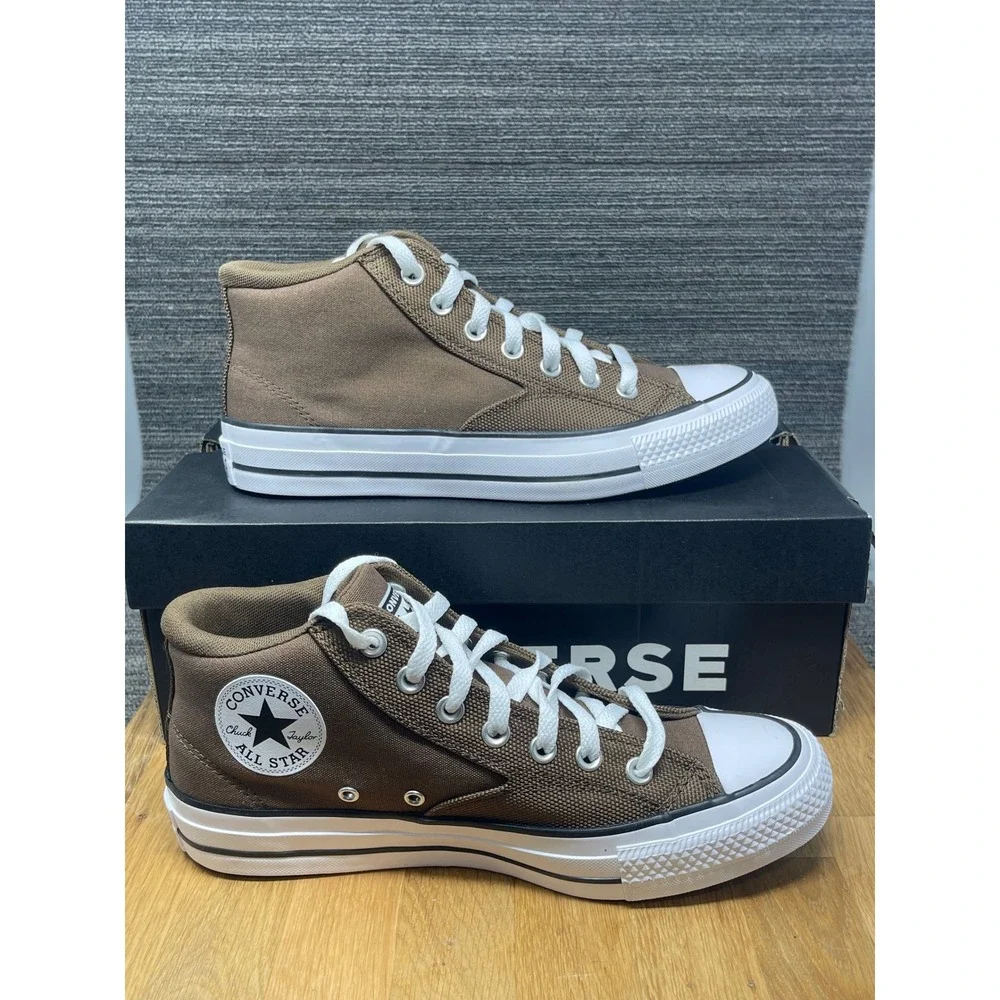 Converse CTAS Malden Street Mid Shoes Men 8.5 Brown White Sneakers A13212F NEW - Picture 1 of 12